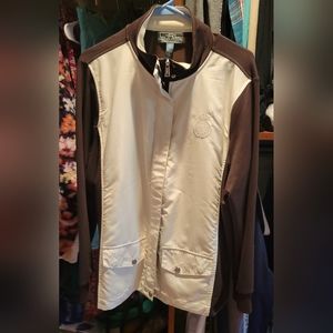 Ralph Lauren Active womens fall jacket size 2X brown & cream excellent condition